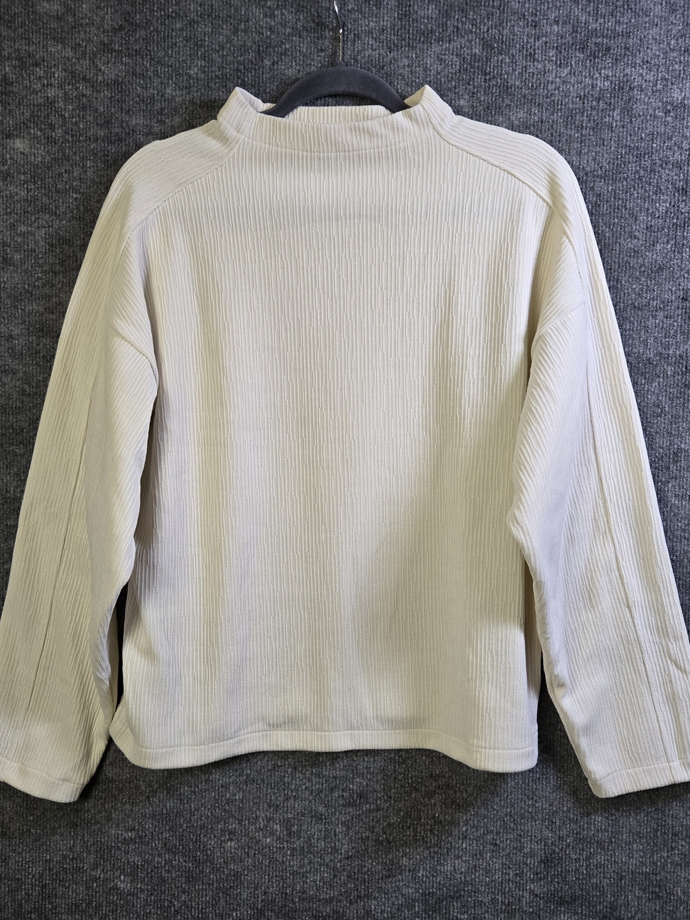 Madewell Top Womens M Cream Textured Knit Jacquard Funnel Neck Boxy